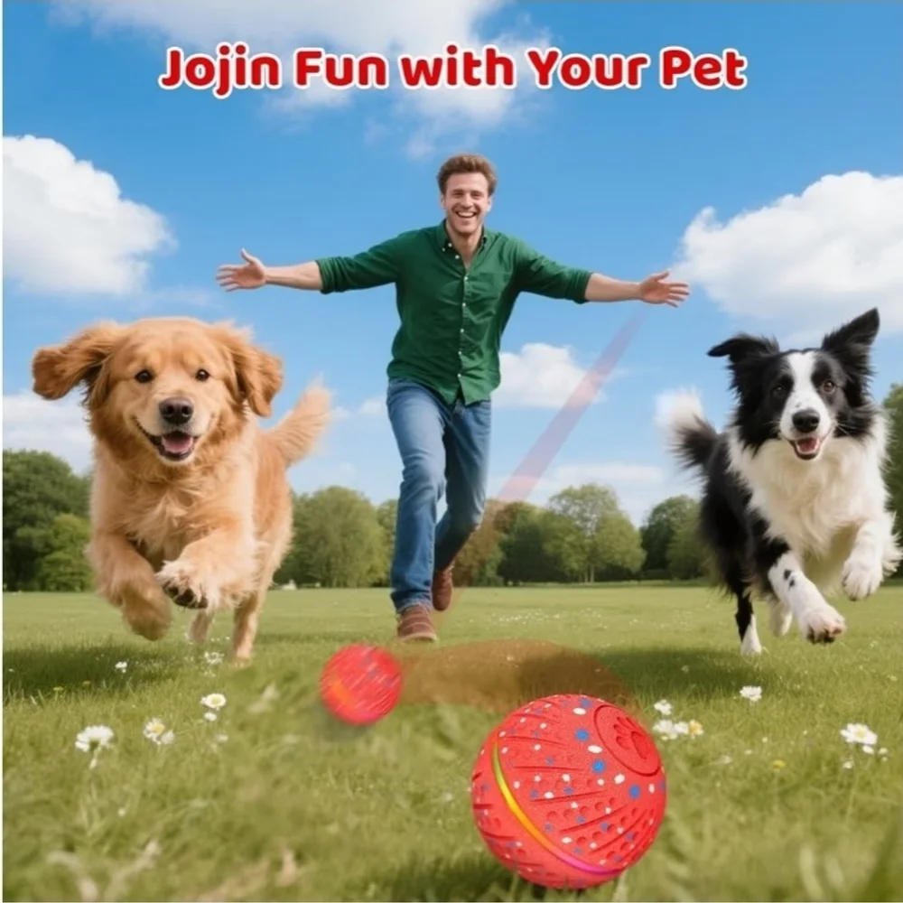 Interactive Dog Toys Ball - Smart Moving Bouncing Dog Ball with Colorful Lights